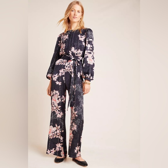 Anthropologie AUDRIA JACQUARD JUMPSUIT romper - Picture 2 of 7